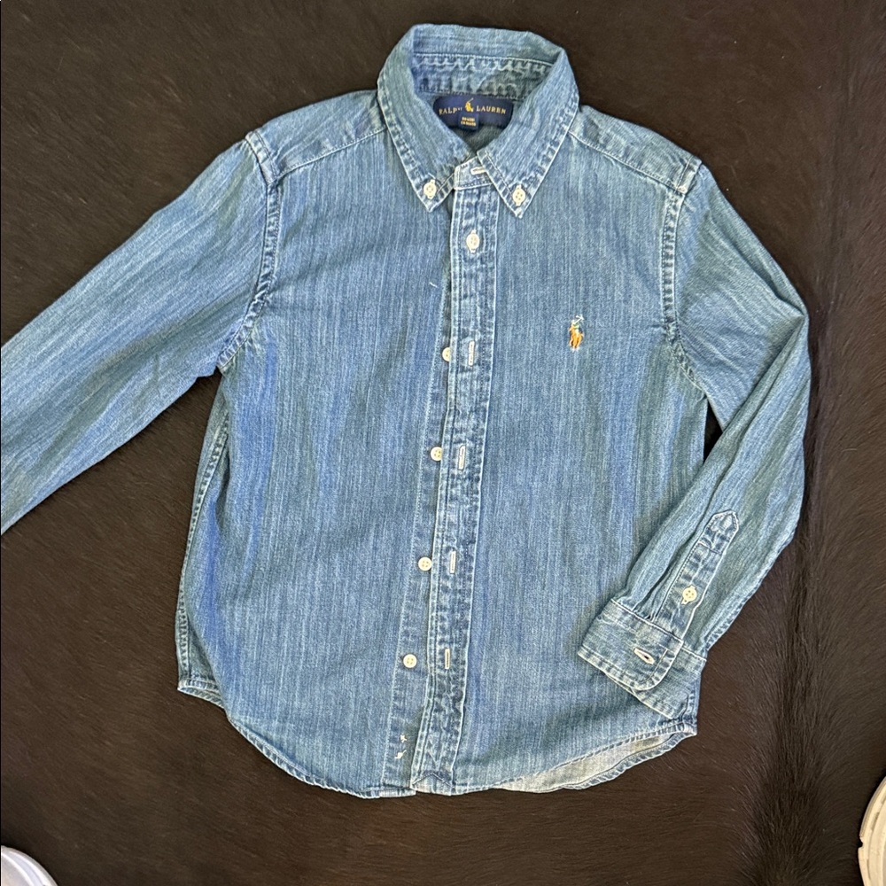 Ralph Lauren Kids Button Down Denim Shirt - Blue